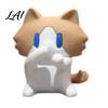 Heart Warming Gift for Holidays Cute 3D Printed Cat Figurine Cartoon Desk Ornament with Playful Mouth Covering Novelty Birthday Design Compact