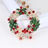 1Pc Cartoon Oil Painting Pin Leaf Garland Alloy Christmas Brooch For Men And Women