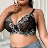 Сексуальный бюстгальтер с глубоким V-образным вырезом, вышивкой, пуш-ап, с боковой поддержкой, тонкое белье