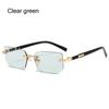 UV400 Protection Frameless Sun Glasses Y2K Eyewear Rimless Rectangle Sunglasses  for Women & Men