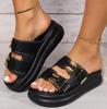 Fashion 2024 Summer Platform Sandals WOMEN Comfortable Fashion Thick-soled Slipper Wear-resistant Sexy Belt Buckle Outer Beach Flip-flop
