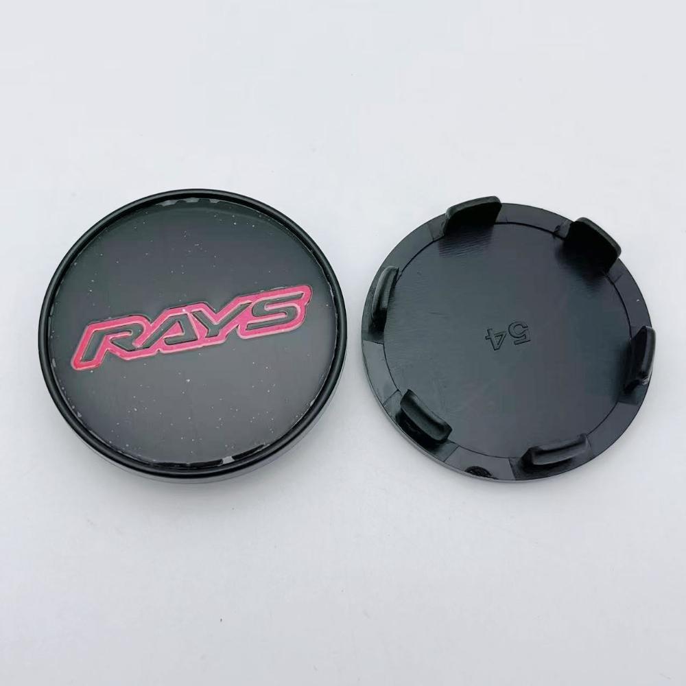 4pcs/Set 54mm 49mm RAYS Logo Emblem Badge Car Wheel Center Caps Wheel Hub Center Dust Cover Rim Hubcaps Car Styling Accessories