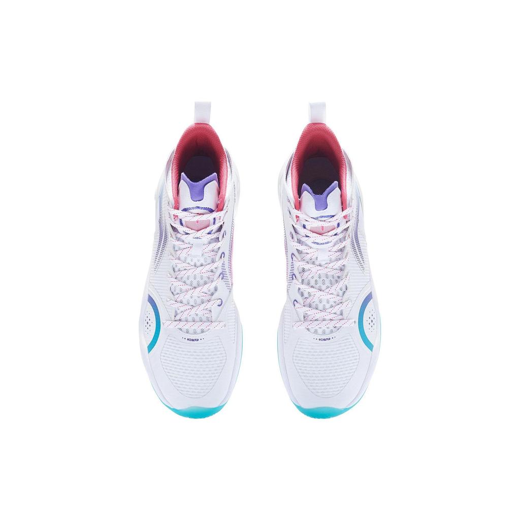 Баскетбольные кроссовки Li Ning Yu Shuai 15 с амортизацией, противоскользящие, износостойкие, высокие, мужские, белые, синие ABAR043-51