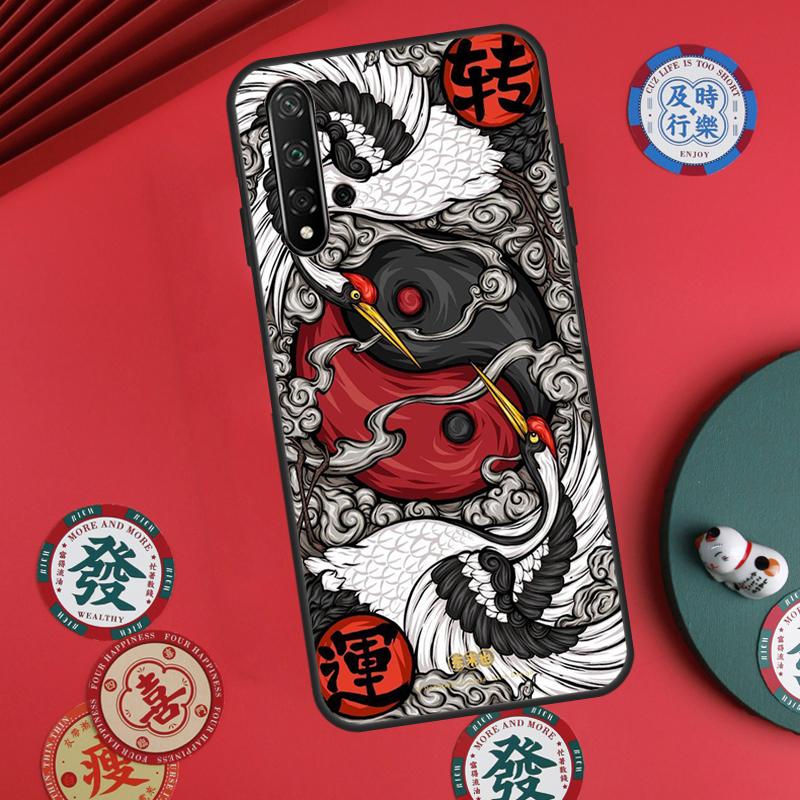 Art Crane Waves For Huawei Nova Y60 Y70 Y90 Y72 Y73 Y61 Y91 7i 8i 11i 12i 12s 9 10 SE P20 P30 P40 Lite Case