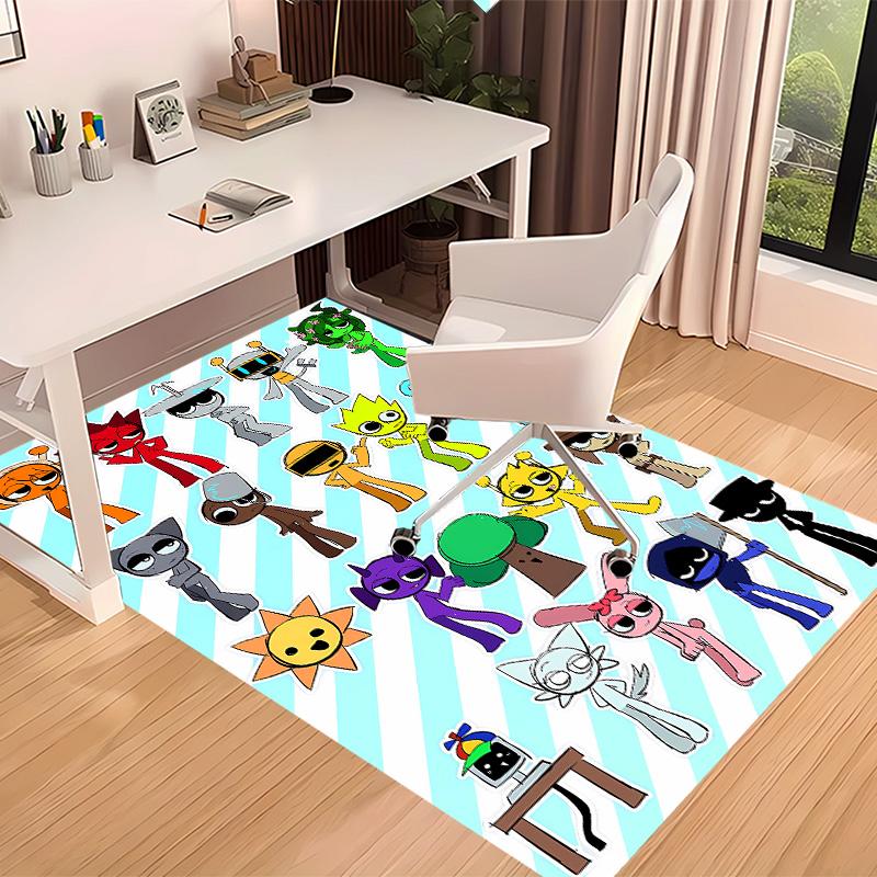 Sprunki9 Printed Absorbent Washable Carpet, Non-Slip Bathroom Mats, Kitchen Rugs, Yoga Mat,Living Room Entrance, Camping Picnic Rugs
