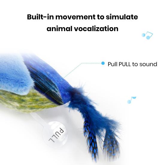 Interactive Cat Toys Hanging Plush Bird Squeaky Sound Simulation Bird Teaser Toy Playful Entertain Bond with Your Pet Kitten Chirping Toy for Cats