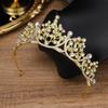 High-end Bridal Crown Children's Birthday Alloy Hair Accessories Wedding Rhinestone Bridal Headband Electroplated Crown Dinner Headdress