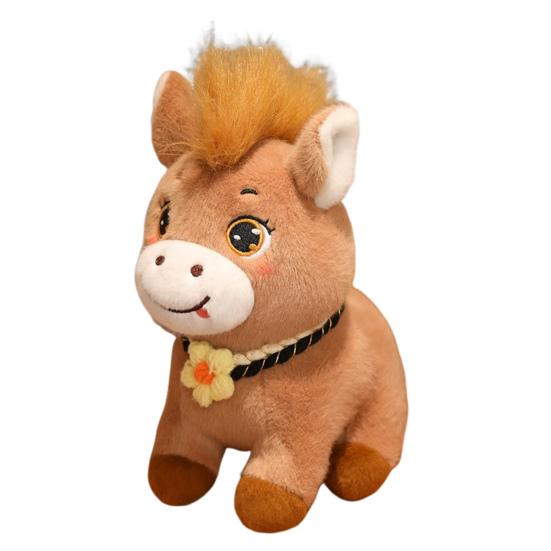 Кукла Лошадь Плюшевая Игрушка Год Лошади Благоприятное Значение Брелок Подвеска ПП Хлопок Наполнитель Кукла Домашний Автомобильный Декор