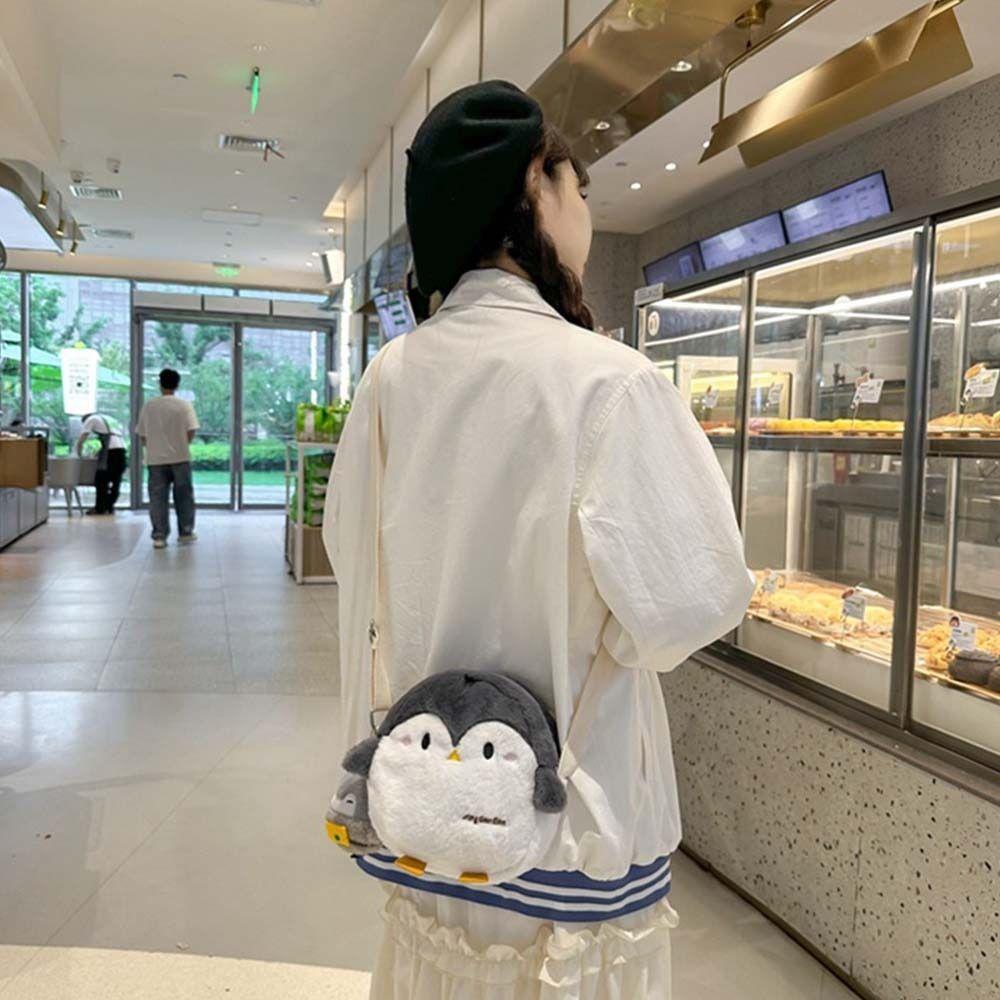 Портативная сумка-кукла в виде пингвина, игрушка, забавная сумка-мессенджер, креативная плюшевая сумка через плечо, для девочки