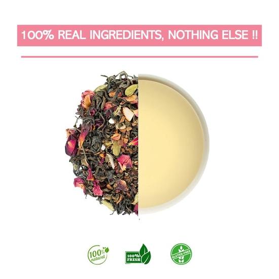 TEA SENSE Kashmiri Detox Kahwa | Loose Leaf | 100 G | Almonds, Saffron, Cinnamon, Cardamom, and Cloves | 50+ Cups