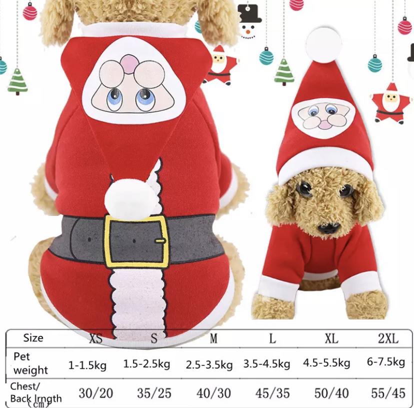2025 Hoodies Dog Clothes Pet Cat Christmas Winter Sweatshirt Chihuahua Dog Coat Clothing Winter Pet Puppy Clothes Vest Jacket