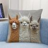 Alpaca Friend Single-Sided Printed Pillowcase Modern Style Suitable For All Room Types Decoration Does Not Include Pillow Insert