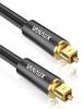 VANAUX Optical Digital Toslink Fiber Optic Digital Optical Audio Cable for Home Theater CD Game and More Black Cable, S/PDIF Use, Soundbars, TVs, PS4,