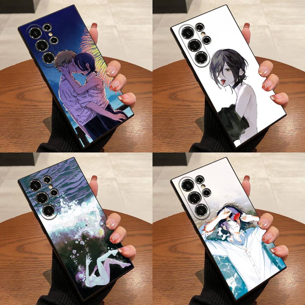 Чехол для телефона C-Chainsaw Man Reze Arc для Samsung S25,S24,S21,S22,S23,S30,Ultra,S20,Plus,Fe,Lite,5G Черный