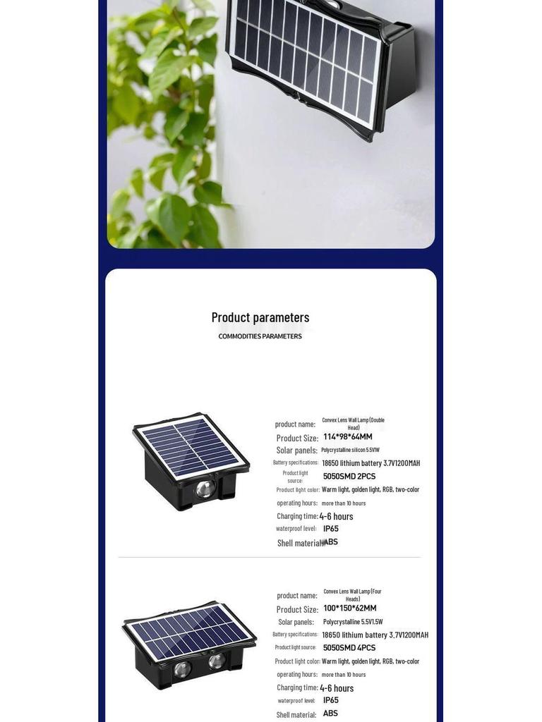 Waterproof Solar Garden Wall Light: Up/Down Outdoor Fence Decor