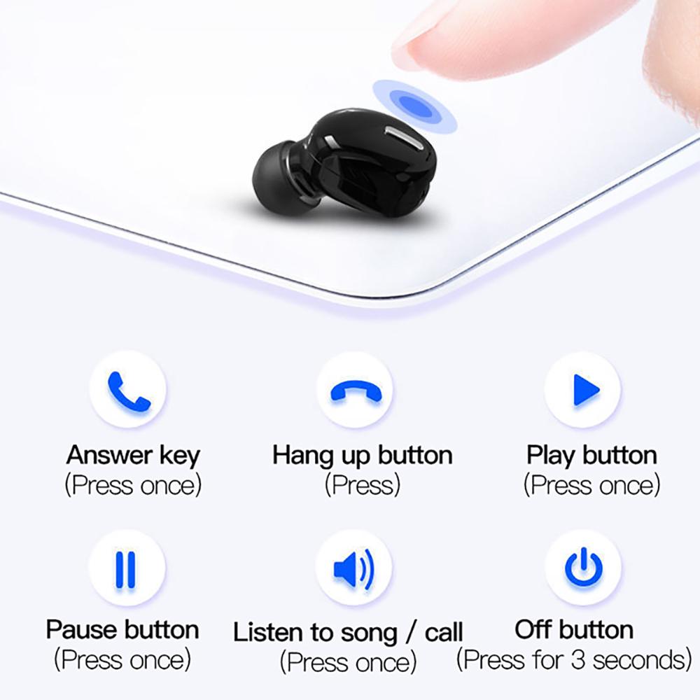 Мини Беспроводные Наушники Bluetooth Наушники с Микрофоном Внутриканальные Спортивные Водонепроницаемые Наушники Handsfree Одинарная Гарнитура для iPhone Xiaomi