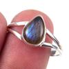 Кольцо из чистого серебра 925 пробы с натуральным лабрадоритом ручной работы S.9.5 Y8o58