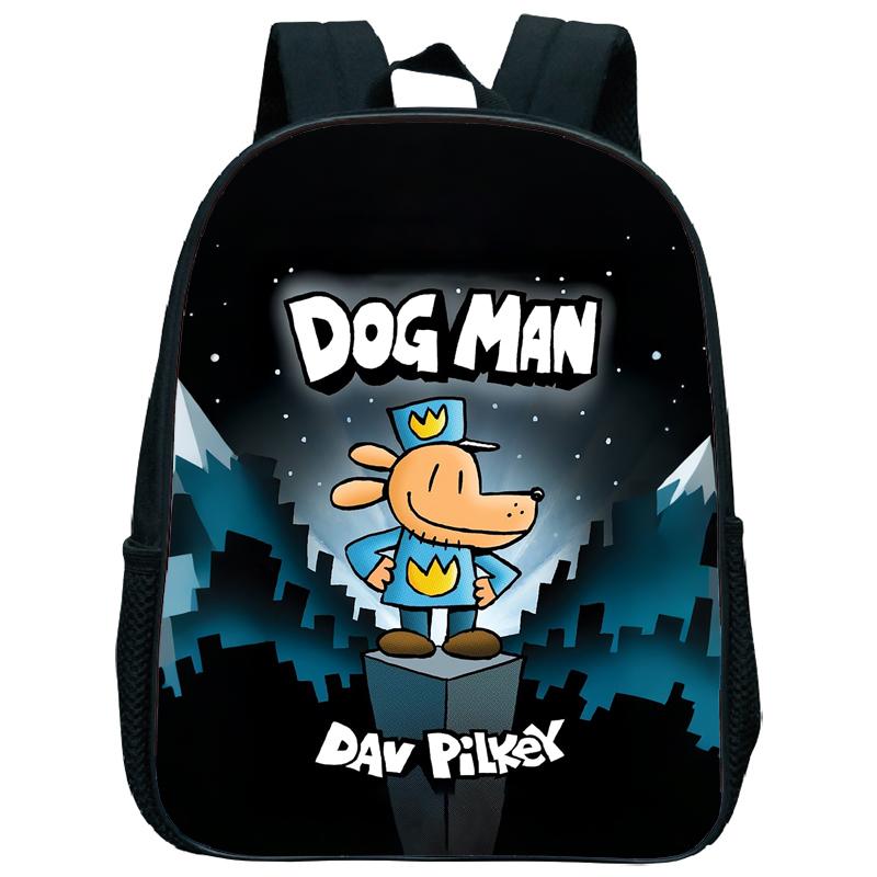 Dog Man Kindergarten Backpack 12 Inch Dogman Children Boy Girl Nursery Shoulder Bag Toddler Back to School Birthday Gift