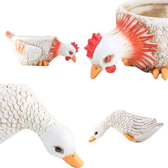 Горшок для суккулентов в виде петуха, креативная форма, прочная конструкция, большой размер, многоцелевой садовый горшок для цветов, декор