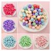Товары для вечеринок, разноцветные 7,5*8 мм, 50 шт., сумка-браслет, подарочные круглые бусины, детское ожерелье, акриловые однотонные аксессуары для цепочек для мобильных телефонов
