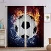 Футбол регби в воде и огне 3D печатная кармашек для спальни гостиной кухни декоративная занавеска 2 шт.