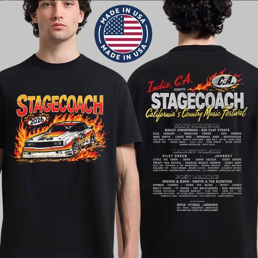 Stagecoach 2026 TShirt Racing Team Lineup Indio California Country Music Tee Unisex T-Shirt