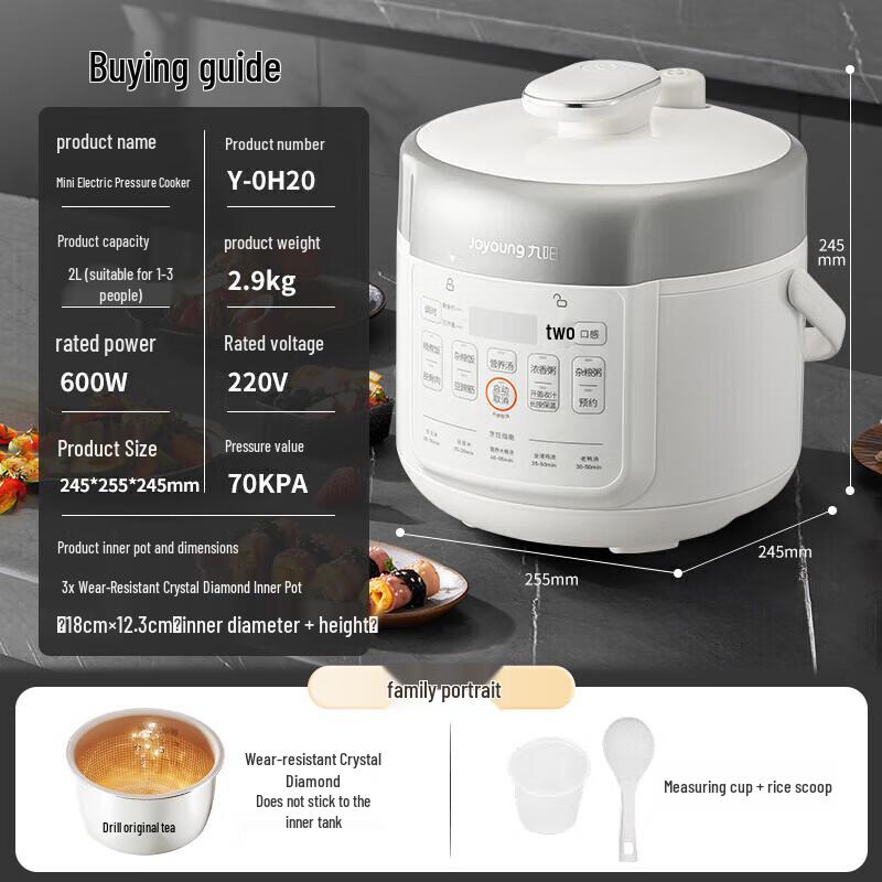 Joyoung 2L Smart Electric Pressure Cooker CN plug (adapter included)