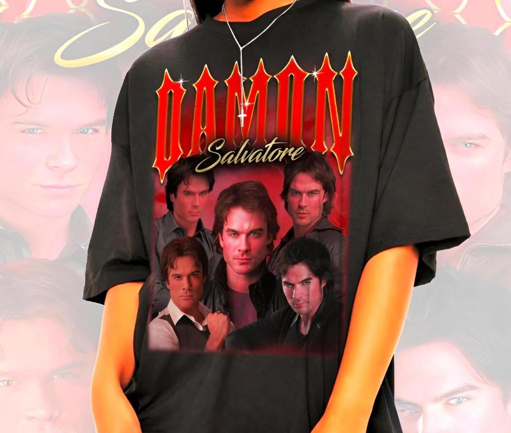 Унисекс футболка с Damon Salvatore – Футболка Команда Damon, Мерч из Дневников вампира, Футболка с Ian Somerhalder