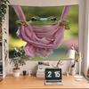 Green tree frog hanging Digital printing polyester wall tapestry suitable for use in living rooms bedrooms offices bars party