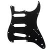Musiclily Pro ST60's 1964 Vintage SSS Stratocaster Pickguard for American Strat Electric Guitars, 3-Piece Black