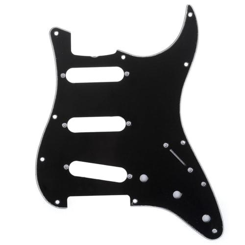 Musiclily Pro ST60's 1964 Винтажный SSS Пикгард для американских электрогитар Strat, 3-слойный черный
