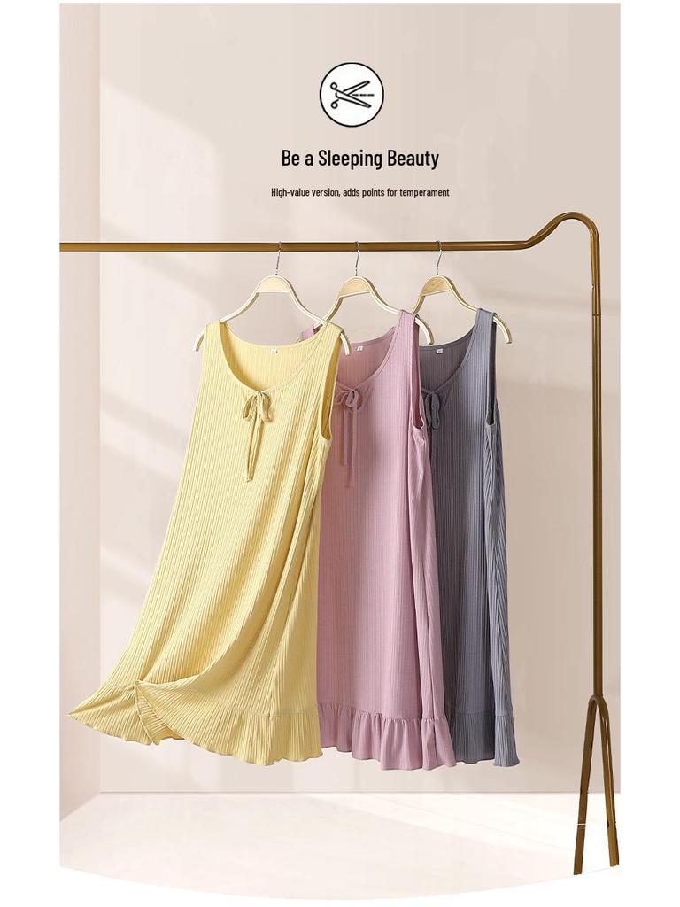 Женская летняя майка-ночнушка - Прохладное и свободное платье-пижама большого размера