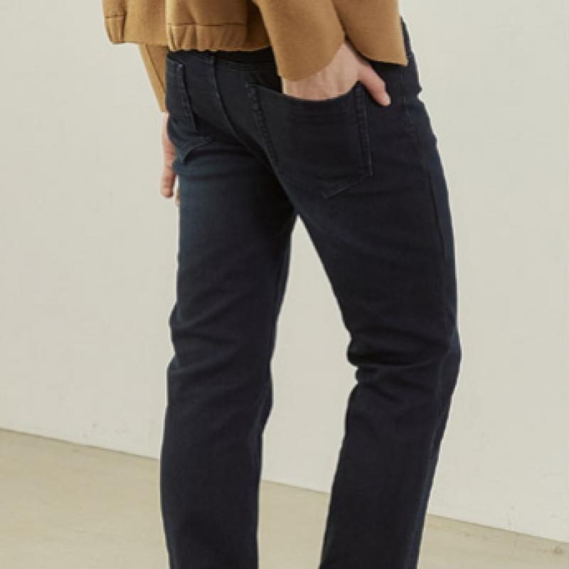 Bang Bang Men S Lycra Fleece Bonded Denim Navy
