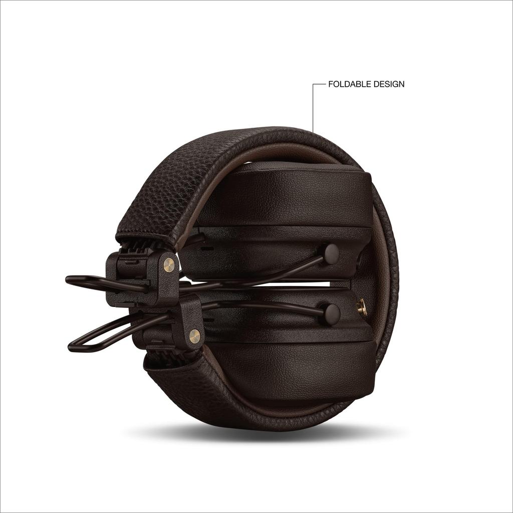 Наушники Marshall On-Ear Major V Brown Bluetooth / 100 часов непрерывной работы / Совместимость с зарядкой Qi / Совместимость с вызовами