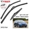 3PCS Wiper Blades For TOYOTA Prius V 2012-2017 26" 14" 10" Fit Front Windshield Windscreen Window Brushes Cutter Accessories 2013 2014 2015 2016 2017