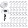 100Pcs White Screw Decorative Cover Self-Tapping Hinged Screw Cover Caps