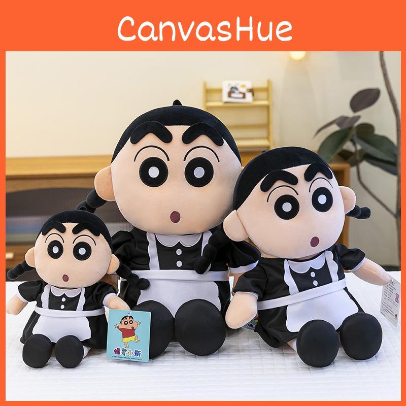 Chan Shin Crayon Maid Costume Plush Toy Double Braided Hairstyle Doll Stuffed