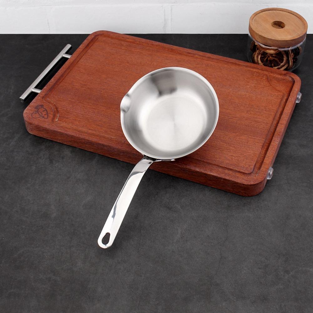 Diversion Port Stainless Steel Frying Egg Pan Silver Breakfast Cooking Pot  Complementary Food