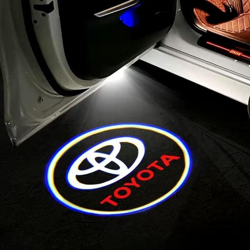 VTSJ3 2/4Pcs LED Car Door Welcome Lights Projector Ghost Shadow for Toyota Camry Highlander Land Cruiser Reiz Exterior Accessories