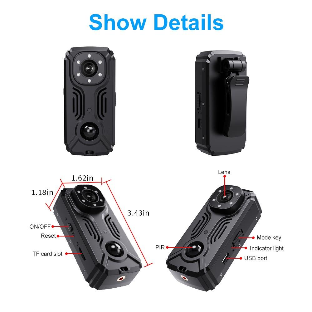 2024 камера WIFI большой палец спортивная камера мотоциклетный регистратор 2K высокое разрешение IR-CUT задняя клипса камера