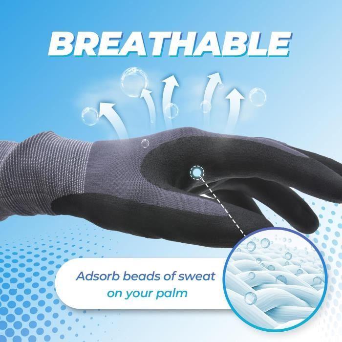 Gants de Travail - Mustbau - N1705 - Écran Tactile - Résistants à l'Abrasion - Taille XL