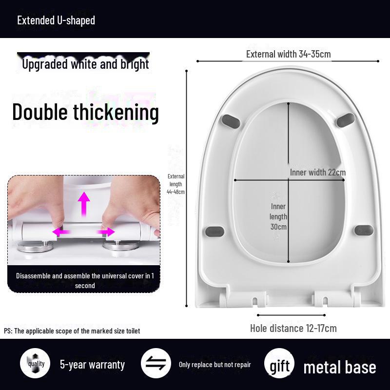 Универсальный быстроустанавливаемый чехол для сиденья унитаза с функцией замедления - утолщенные и удобные для домашнего хозяйства аксессуары
