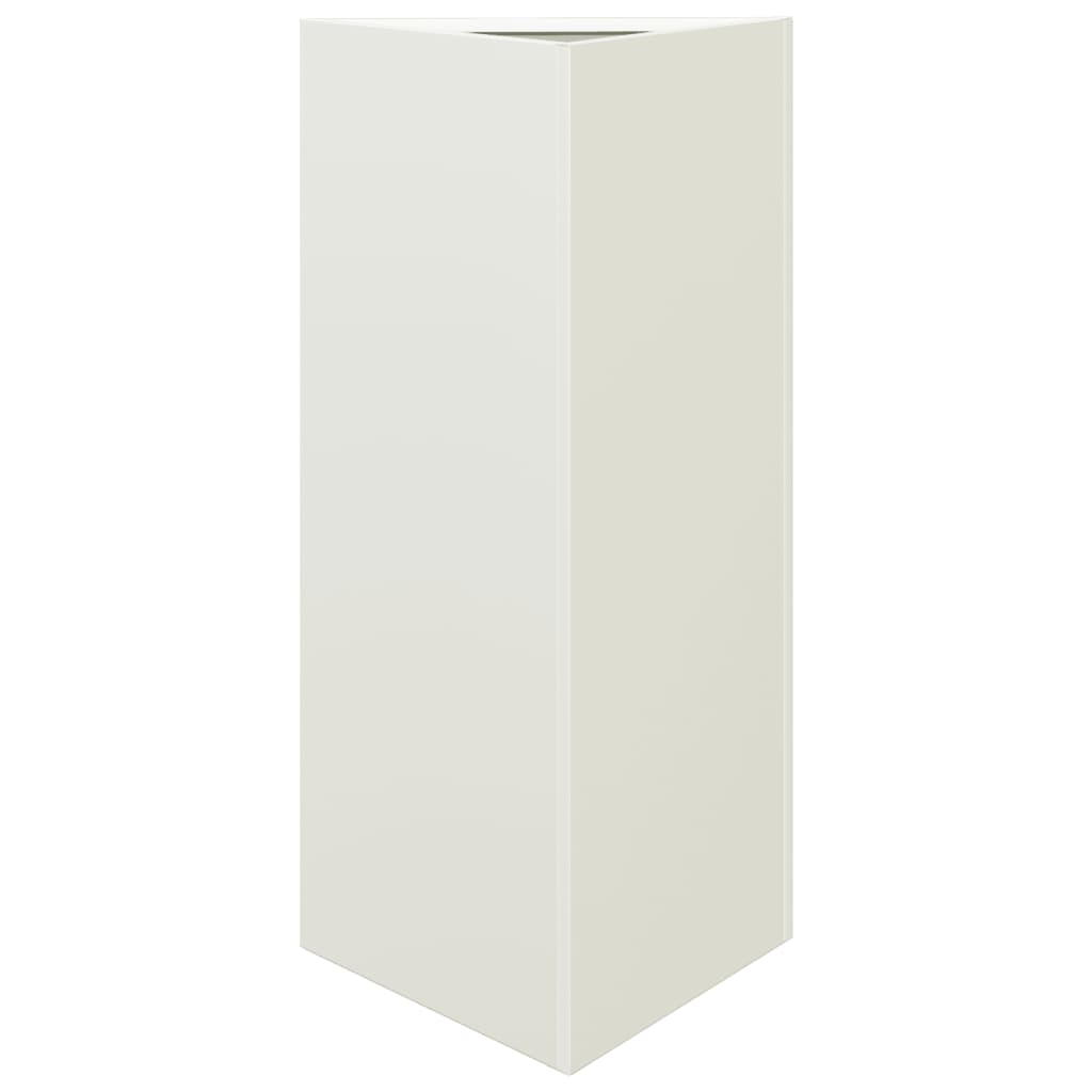 White Triangular Planter 40 x 34.5 x 75 cm Steel