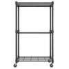 Heavy Duty Clothes Rack, Double Hanging Rods Clothing Garment Rack with Bottom and Top Storage Tier, Rolling Clothing Rack for Hanging Clothes, 1''