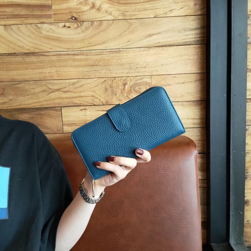 Женская длинная сумка из натуральной кожи: Стильный, простой, многофункциональный двойной кошелек