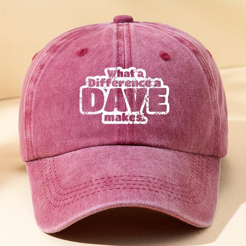 DAVE Letter Print Baseball Cap Unisex Outdoor Fashionable Versatile Trendy European and American Minimalist Style Peaked Cap