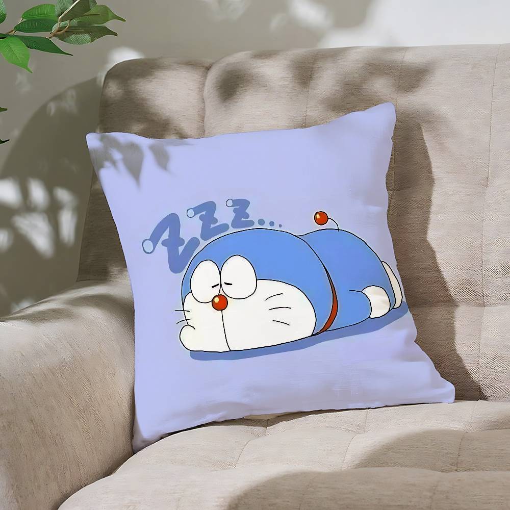 Cute CartoonDdoraemonS Kawaii Customizable Square Pillowcases Stylish And Soft Perfect For Beds Cars And Sofas