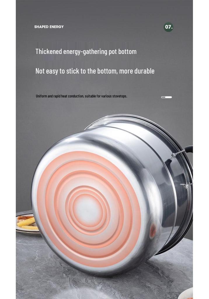 Two-Three Layer Household Steamer Pot for Buns & Fish - Compatible with Induction Cookers & Gas Stoves