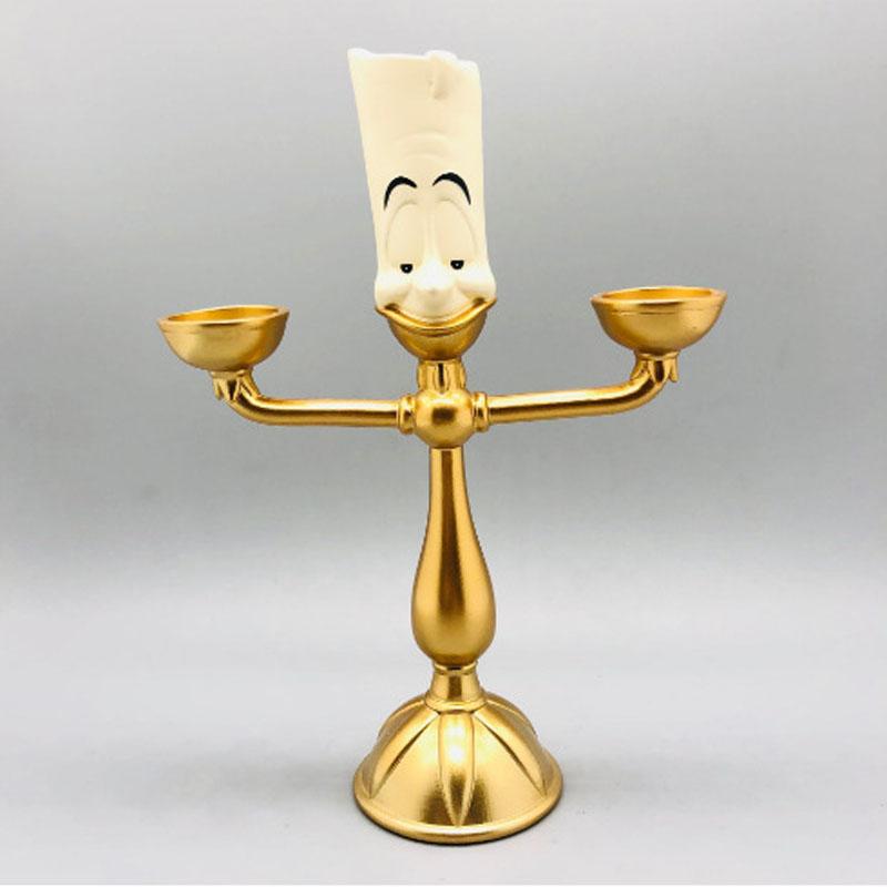 Anime Figure Beauty And The Beast Lumiere Night Light Candlestick Cogsworth Clock Desktop Decoratio Toys Durable Gift