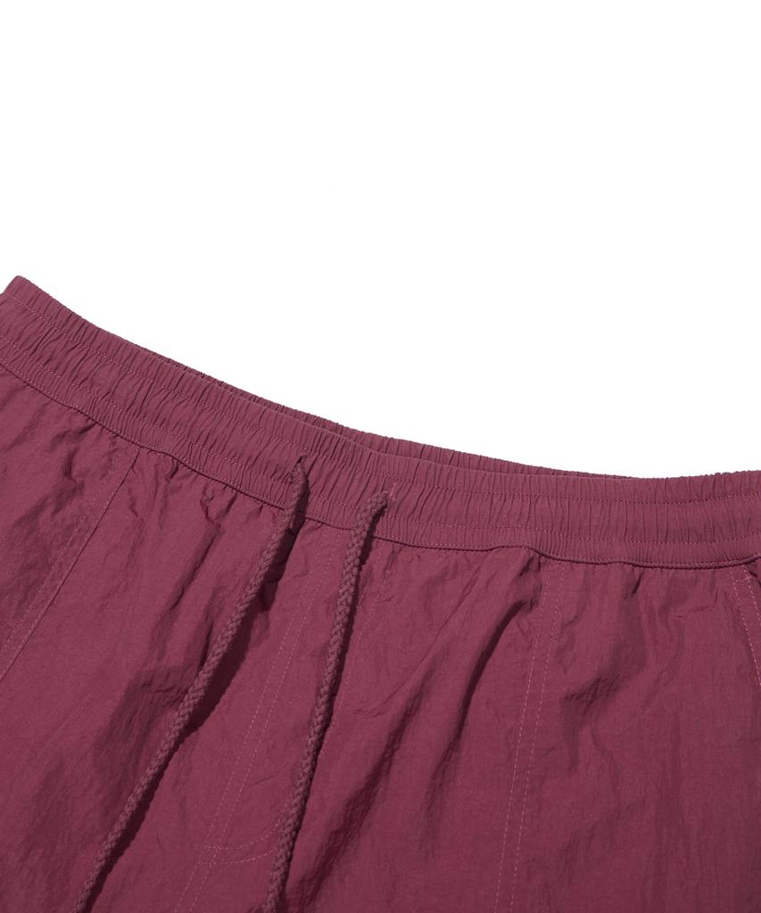 BROWNBREATH Tag Nylon Shorts - Burgundy